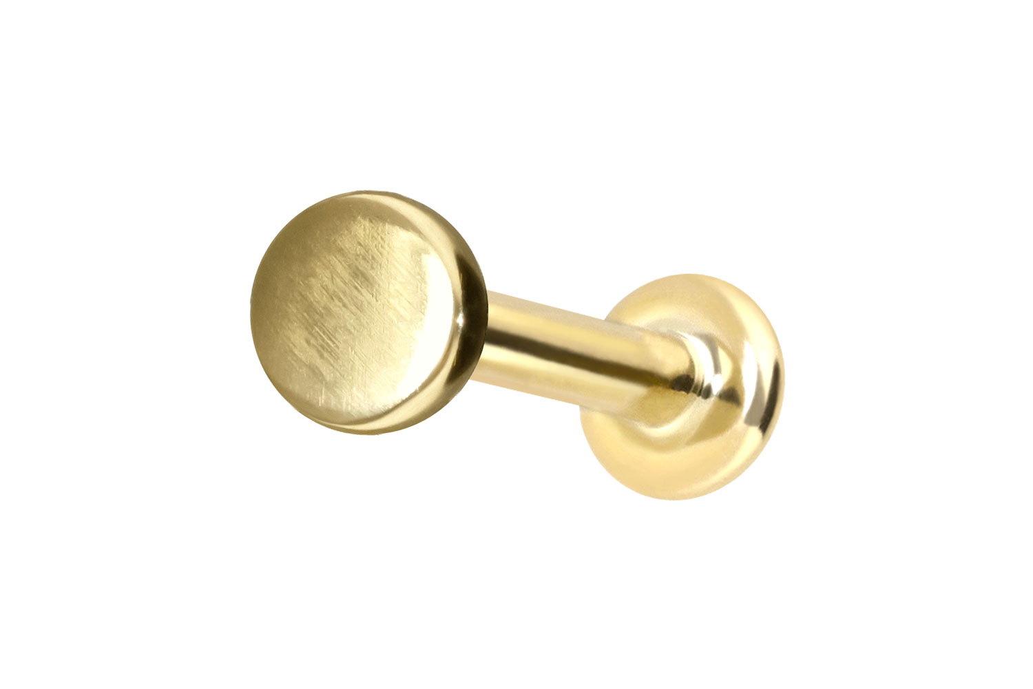 14 Karat Gold Labret Piercing mit Innengewinde DISC